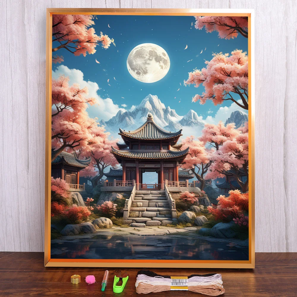 Landscape Moon Tower Pre-Printed Cross Stitch Full Kit DIY Embroidery Painting Sewing Hobby Handicraft Jewelry Different Counted
Landscape Moon Tower Pre-Printed Cross Stitch Full Kit DIY Embroidery Painting Sewing Hobby Handicraft Jewelry Different Counted