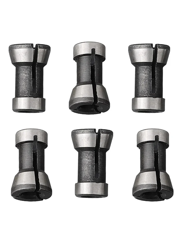 Bit Collet Collet Adapter 6 Pieces Black And Silver Chuck 6/6.35/8mm Height 20mm Hole Diameter 6/8/6.35mm Wood Milling Cutter
Bit Collet Collet Adapter 6 Pieces Black And Silver Chuck 6/6.35/8mm Height 20mm Hole Diameter 6/8/6.35mm Wood Milling Cutter