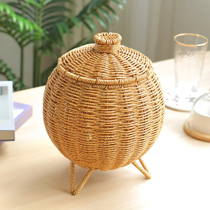 Imitation Rattan Handmade Weaving Creative Tea Table Snack Storage Box Storage Living Room Decoration
Imitation Rattan Handmade Weaving Creative Tea Table Snack Storage Box Storage Living Room Decoration