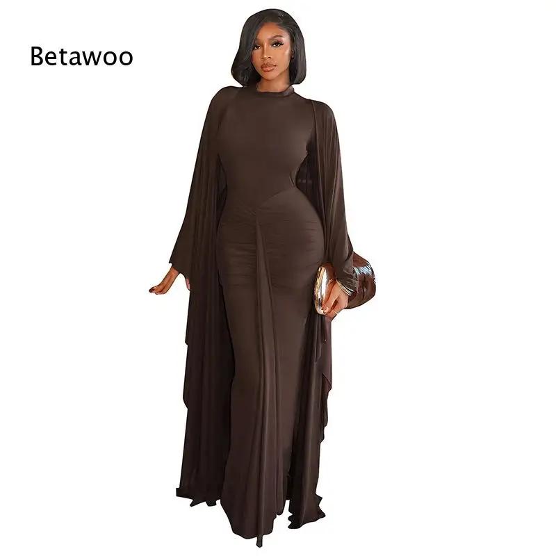 Women 2 Piece Ruched Maxi Dress Set Long Flare Sleeve Open Front Kimono Cardigan Elegant Evening Outfit
Women 2 Piece Ruched Maxi Dress Set Long Flare Sleeve Open Front Kimono Cardigan Elegant Evening Outfit
