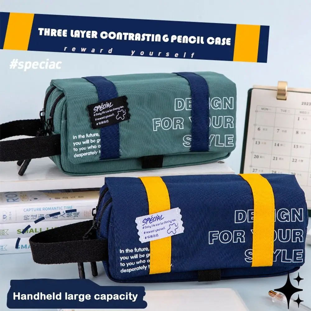Durable 3 Layers Pencil Case Large Capacity Letter Printing Pen Case Portable Dirt-proof Pen Bag Students
Durable 3 Layers Pencil Case Large Capacity Letter Printing Pen Case Portable Dirt-proof Pen Bag Students