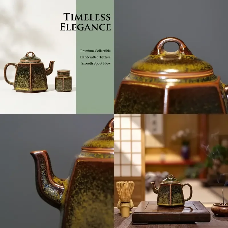 【CHIMU HOME】 Hexagonal Porcelain Pot 230ml Gold Accented Geometric Design Portable Zen Style
【CHIMU HOME】 Hexagonal Porcelain Pot 230ml Gold Accented Geometric Design Portable Zen Style