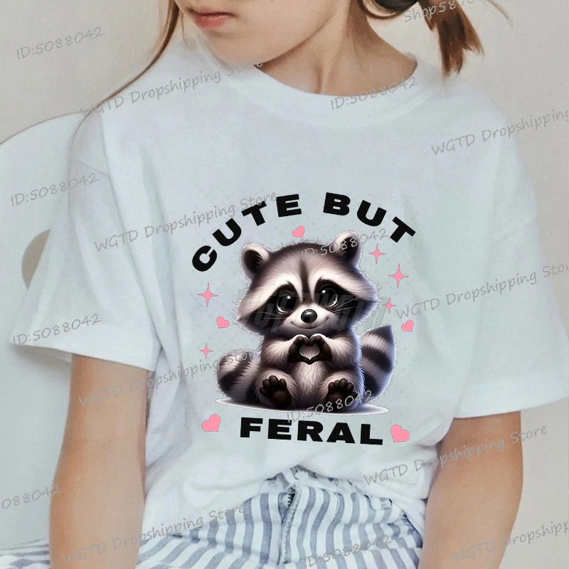 Raccoon Cute But Feral Graphics T-shirts Kids Short Sleeve Crewneck Tees 2025 Summer Cartoon Raccoon Trend Wild Toddler Tshirts
Raccoon Cute But Feral Graphics T-shirts Kids Short Sleeve Crewneck Tees 2025 Summer Cartoon Raccoon Trend Wild Toddler Tshirts