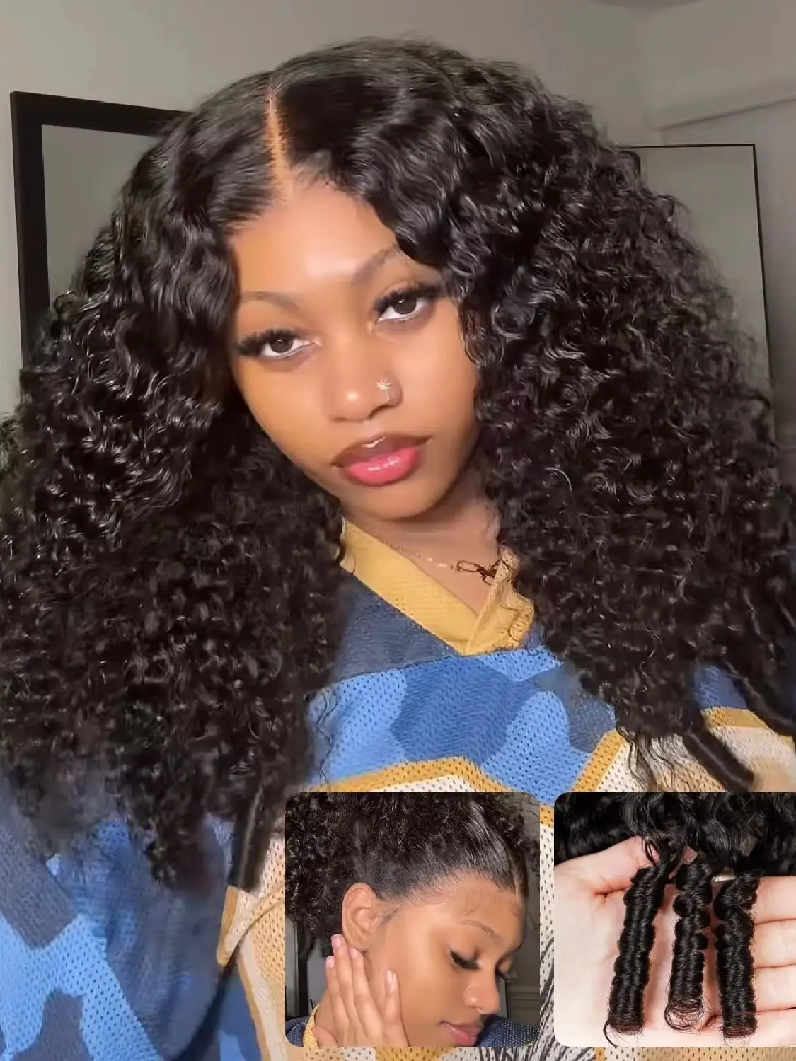 Smilegirl 250% Density Glueless Wig Burmese Curly 3 IN 1 Half Wig With Drawstring Clip Ins Flip Over Deep Curly Half Wigs Raw Human Hair
Smilegirl 250% Density Glueless Wig Burmese Curly 3 IN 1 Half Wig With Drawstring Clip Ins Flip Over Deep Curly Half Wigs Raw Human Hair
