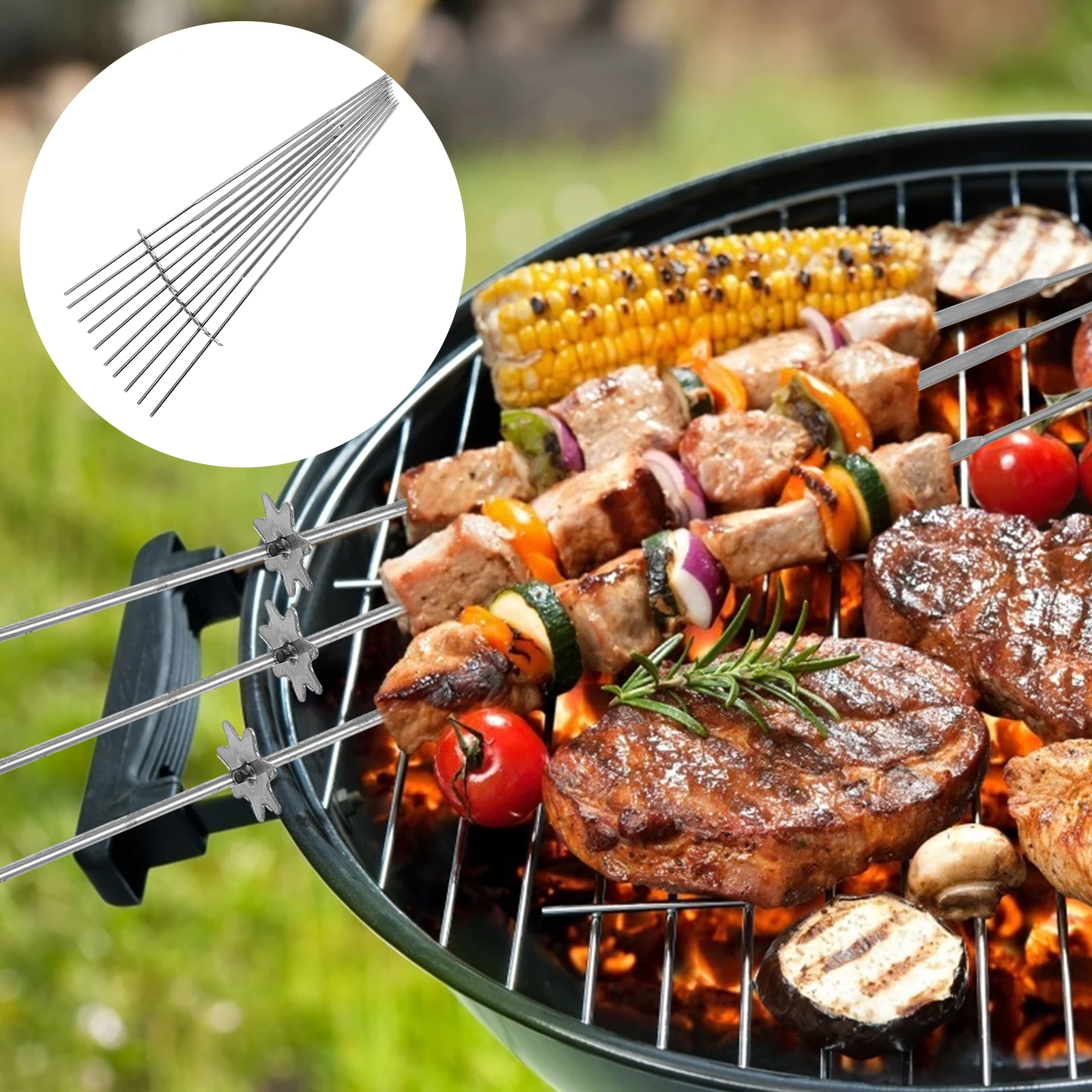 10pcs Gear Skewers Stainless Steel Reusable Kebab Sticks Barbecue Tools Safe Durable Grilling Accessories Kitchen Barware
10pcs Gear Skewers Stainless Steel Reusable Kebab Sticks Barbecue Tools Safe Durable Grilling Accessories Kitchen Barware
