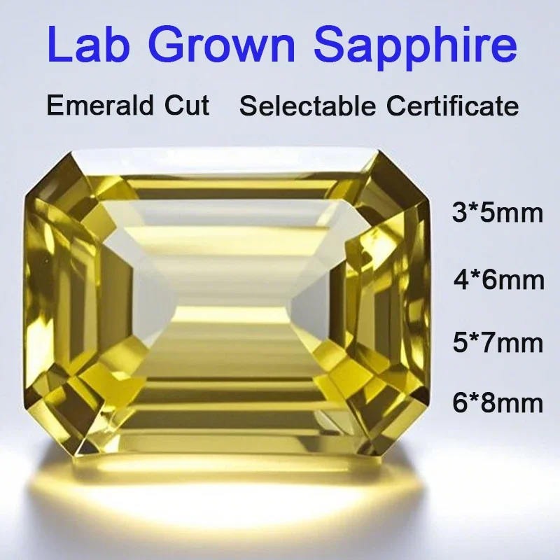 Lab Grown Sapphire Loose Stone Gemstone Emerald Cut Yellow Color VVS1 Beads Charms for Jewelry Making Selectable AGL Certificate
Lab Grown Sapphire Loose Stone Gemstone Emerald Cut Yellow Color VVS1 Beads Charms for Jewelry Making Selectable AGL Certificate