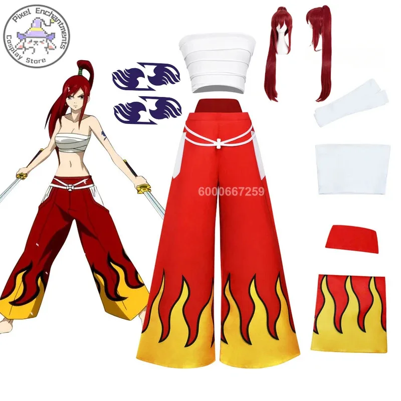 Hot Anime Fairy Tail Erza Cosplay Costume Strapless Top Pants Uniform Wig Full Set for Women Halloween Party Role Play Comic Con
Hot Anime Fairy Tail Erza Cosplay Costume Strapless Top Pants Uniform Wig Full Set for Women Halloween Party Role Play Comic Con