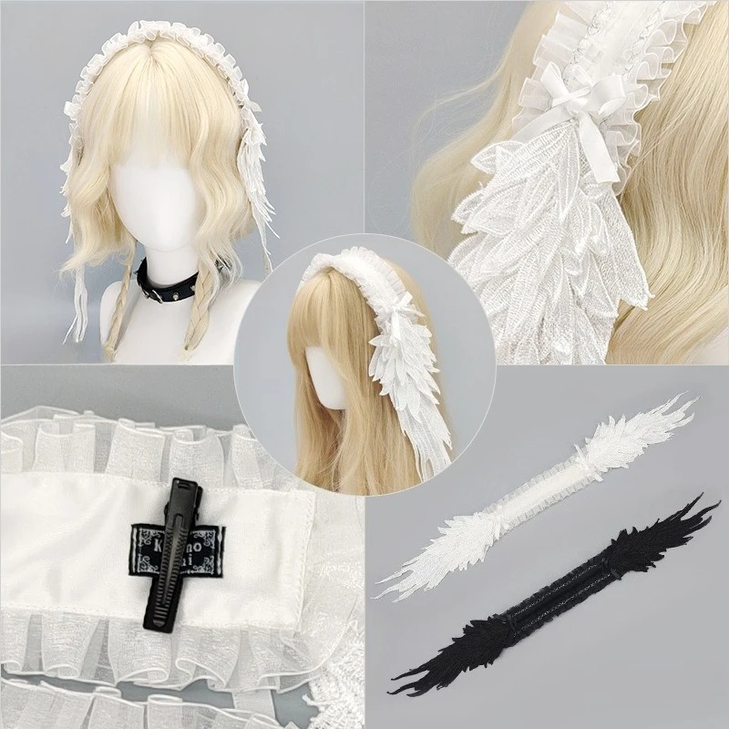 Lolita Headwear Kawaii Wing Hairband Lace Headdress Gothic Style Hair Accessories Angel Cosplay Role Play Props for Women
Lolita Headwear Kawaii Wing Hairband Lace Headdress Gothic Style Hair Accessories Angel Cosplay Role Play Props for Women