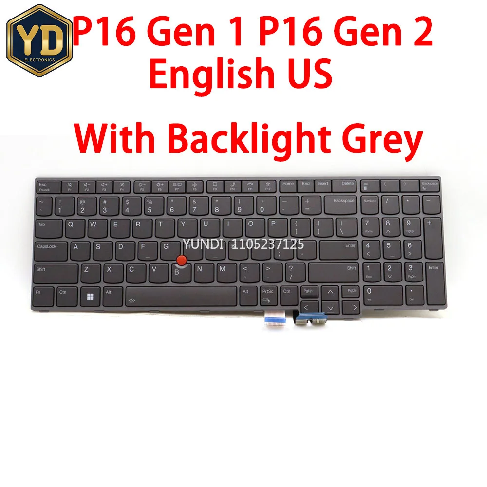 YD Laptop Keyboard For Lenovo For ThinkPad P16 Gen 1 P16 Gen 2 5N21F39320 5N21F39357 English US With Backlight Grey New
YD Laptop Keyboard For Lenovo For ThinkPad P16 Gen 1 P16 Gen 2 5N21F39320 5N21F39357 English US With Backlight Grey New