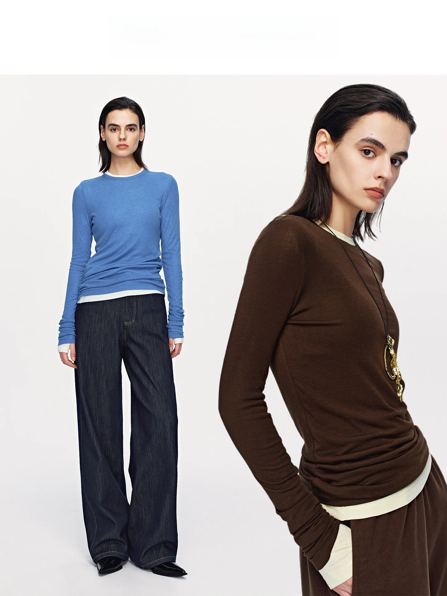 Soft Long Sleeve T-Shirt RoseLingLing Lenzing Lyocell Thin Softness Pure Color Crew Neck Knitted Wear for Commuting Women's Top
Soft Long Sleeve T-Shirt RoseLingLing Lenzing Lyocell Thin Softness Pure Color Crew Neck Knitted Wear for Commuting Women's Top