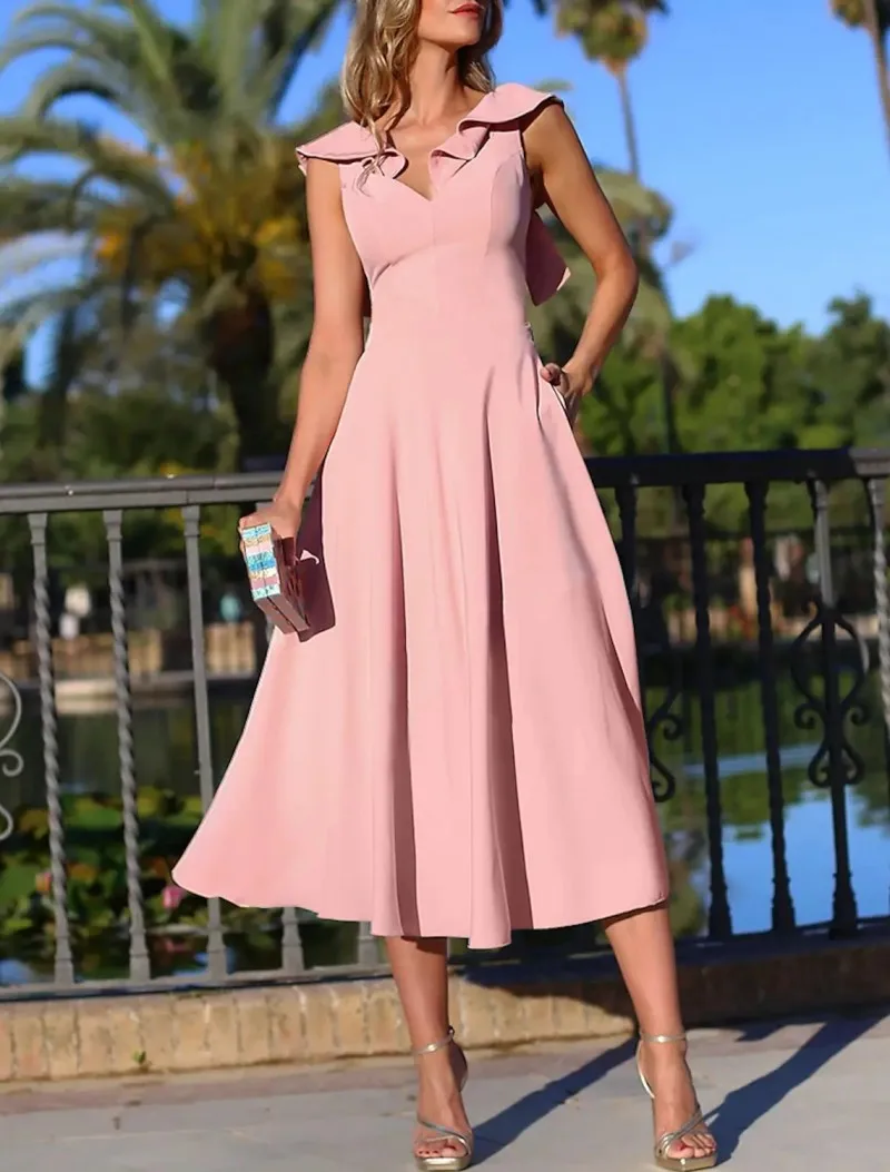 A-Line Prom Party Dress 2022 V Neck Tea Length Sleeveless Ruffles Evening Birthday Gowns New Robe De Soiree
A-Line Prom Party Dress 2022 V Neck Tea Length Sleeveless Ruffles Evening Birthday Gowns New Robe De Soiree
