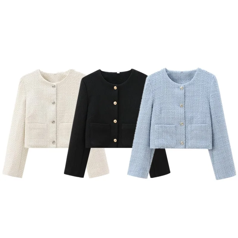 2024 Autumn New Women's Faion Coat Coarse Weave round Ne Outerwear Versatile Little Bla Dr Sle ort Outerwear
2024 Autumn New Women's Faion Coat Coarse Weave round Ne Outerwear Versatile Little Bla Dr Sle ort Outerwear