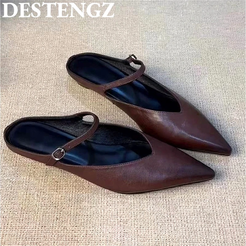 Women High Heels Slippers Pointed Toe Sandals Woman Sexy Shoes Mules Summer 2025 Dress Pumps Marie Janes Shoes Leather Slides
Women High Heels Slippers Pointed Toe Sandals Woman Sexy Shoes Mules Summer 2025 Dress Pumps Marie Janes Shoes Leather Slides