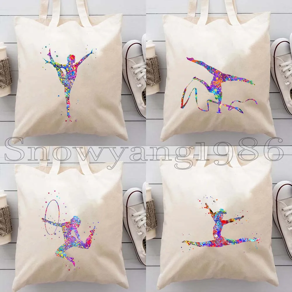 4PCS Retro Gym Girl Silhouette Canvas Tote Bag Watercolor Rhythmic Gymnastics Sport Gymnast Lover Gifts Shopping Casual Handbag
4PCS Retro Gym Girl Silhouette Canvas Tote Bag Watercolor Rhythmic Gymnastics Sport Gymnast Lover Gifts Shopping Casual Handbag