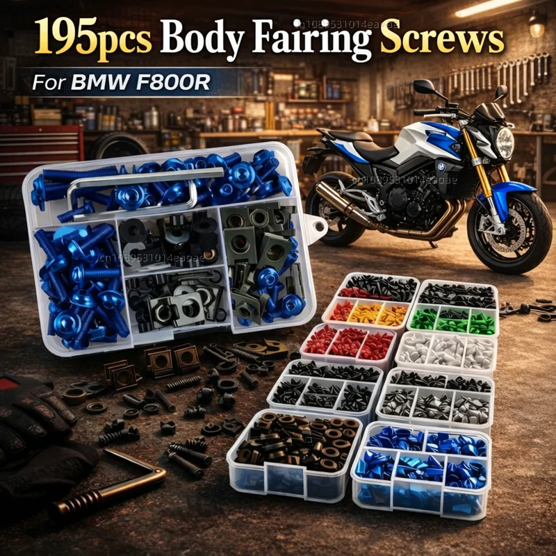 195pcs Motorcycle Fairing Bolts Body Screws Nuts For BMW F800R F 800R 800 R 2009-2016 2011 2012 2013 2014 Kit Aluminum CNC Clips
195pcs Motorcycle Fairing Bolts Body Screws Nuts For BMW F800R F 800R 800 R 2009-2016 2011 2012 2013 2014 Kit Aluminum CNC Clips