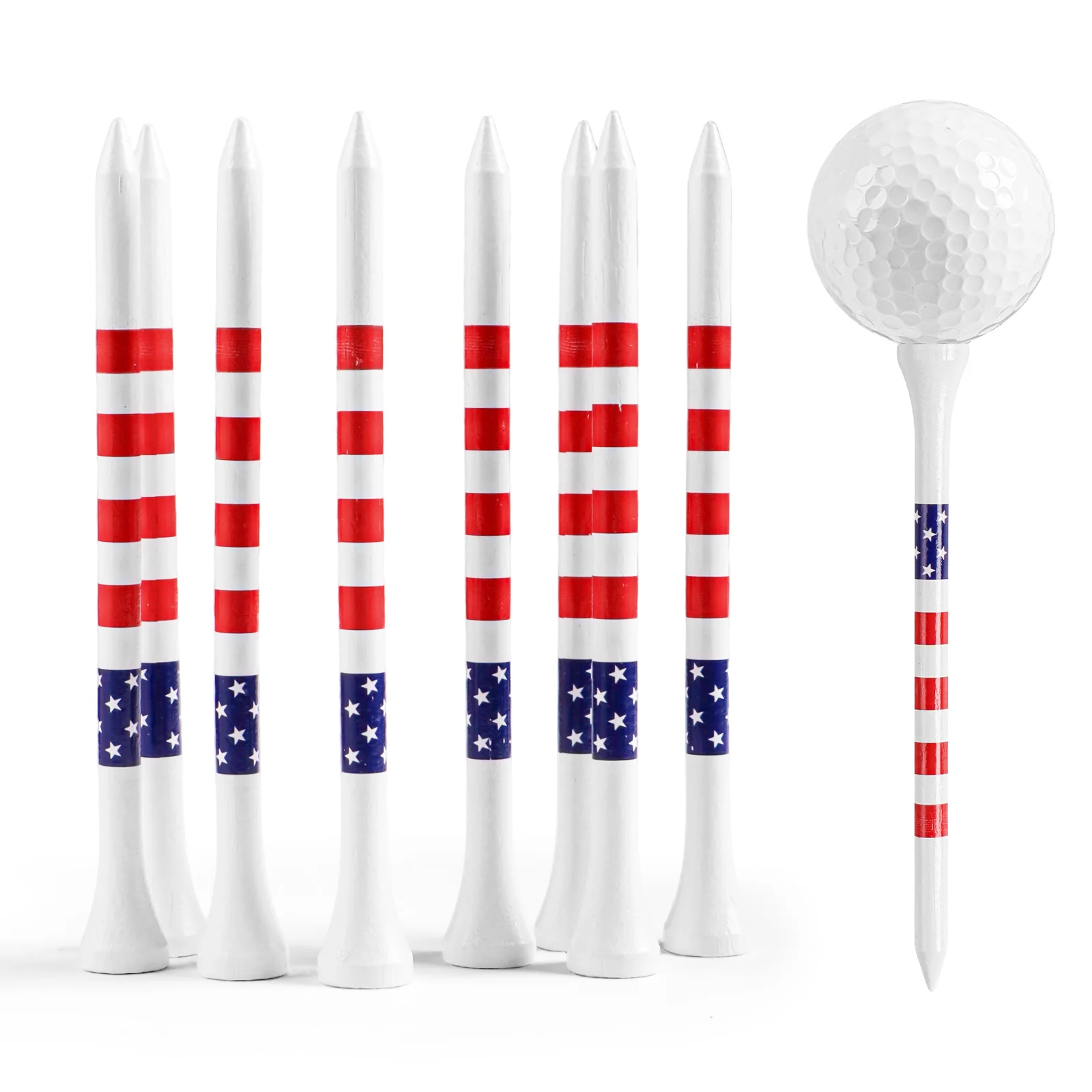 Bamboo Long Wood Golf Tees 4 Inch 200/400 Pack, Tees with USA Flag & Pink Striped Design for Consistent Height
Bamboo Long Wood Golf Tees 4 Inch 200/400 Pack, Tees with USA Flag & Pink Striped Design for Consistent Height
