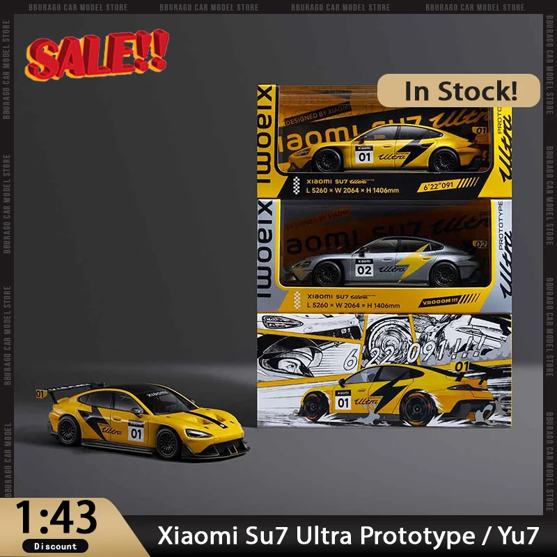 New In Stock Xiaomi 1:43 Yu7 Su7 Ultra Prototype Official Store Car Model Alloy Miniature Diecast Ornaments Custom Toys Kid
New In Stock Xiaomi 1:43 Yu7 Su7 Ultra Prototype Official Store Car Model Alloy Miniature Diecast Ornaments Custom Toys Kid