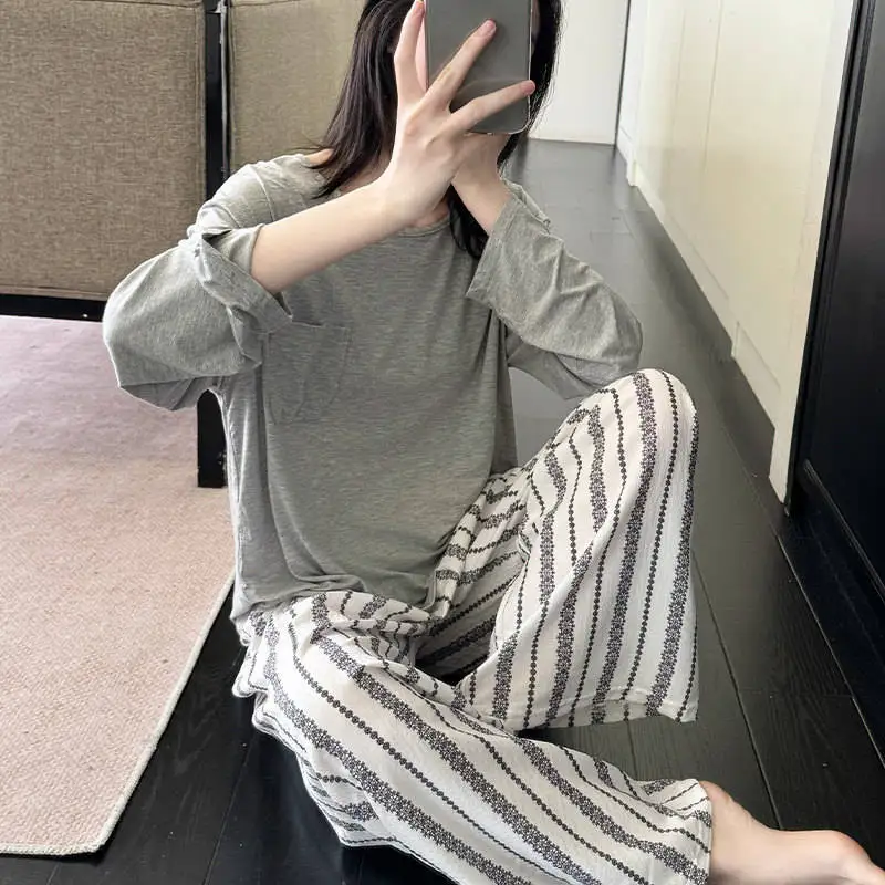 Pajama Sets For Plus Size Woman Cotton Tight Cold Season Kawaii Adult Breathable Comfortable V Neck Long Sleeve Capri Pants 2026
Pajama Sets For Plus Size Woman Cotton Tight Cold Season Kawaii Adult Breathable Comfortable V Neck Long Sleeve Capri Pants 2026