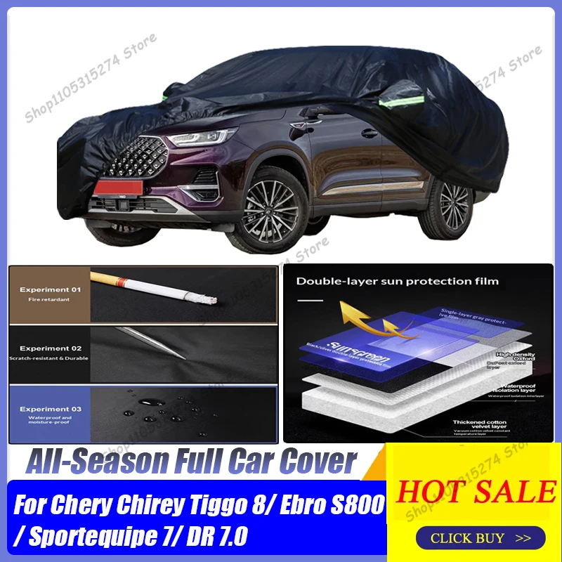 Full Car Cover Waterproof All Weather For Chery Chirey Tiggo 8/ Ebro S800/ Sportequipe 7/ DR 7.0 2017-2025 Full Exterior Cover
Full Car Cover Waterproof All Weather For Chery Chirey Tiggo 8/ Ebro S800/ Sportequipe 7/ DR 7.0 2017-2025 Full Exterior Cover