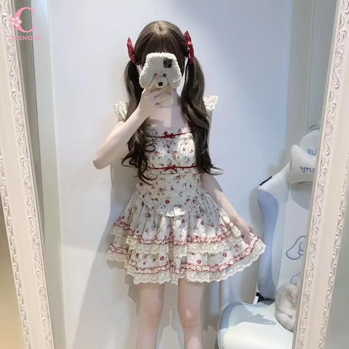 French Vintage Floral Puff Sleeve Camisole Tops Women Lace Ruffle Cake Mini Skirt Set Sweet Coquette Harajuku Outfit Chic Retro
French Vintage Floral Puff Sleeve Camisole Tops Women Lace Ruffle Cake Mini Skirt Set Sweet Coquette Harajuku Outfit Chic Retro