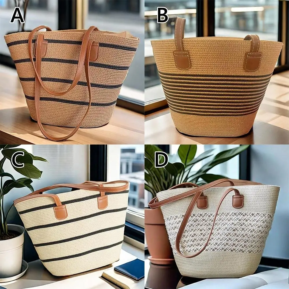 Fashion Straw Knitted Woven Shoulder Bag Square Stripe Tote Bag Large Capacity Handbags Vacation
Fashion Straw Knitted Woven Shoulder Bag Square Stripe Tote Bag Large Capacity Handbags Vacation