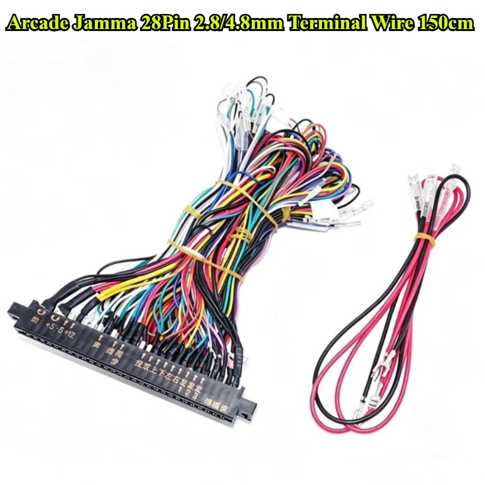 Arcade Jamma 28Pin 2.8/4.8mm Interface Cabinet Wire Wiring 150cm Harness PCB Cable for Pandora Arcade Game Consoles 5V&12V
Arcade Jamma 28Pin 2.8/4.8mm Interface Cabinet Wire Wiring 150cm Harness PCB Cable for Pandora Arcade Game Consoles 5V&12V