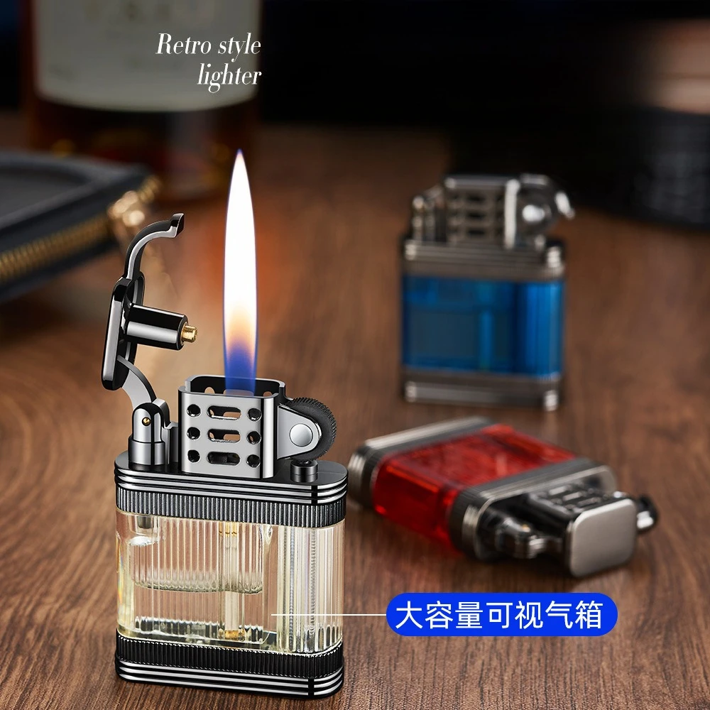 Transparent Gas Chamber Old-fashioned Inflatable Lighter Windproof Grinding Wheel Classic Retro Large Capacity Gas Lighter
Transparent Gas Chamber Old-fashioned Inflatable Lighter Windproof Grinding Wheel Classic Retro Large Capacity Gas Lighter
