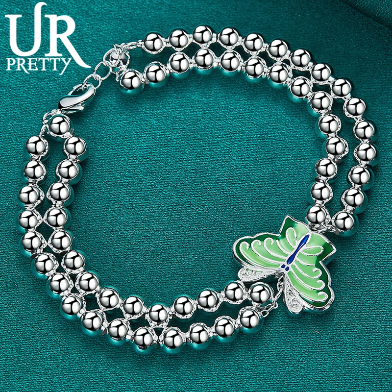 URPRETTY 925 Sterling Silver Green Butterfly Pendant Chain Bracelet For Women Wedding Engagement Charm Jewelry Gift
URPRETTY 925 Sterling Silver Green Butterfly Pendant Chain Bracelet For Women Wedding Engagement Charm Jewelry Gift
