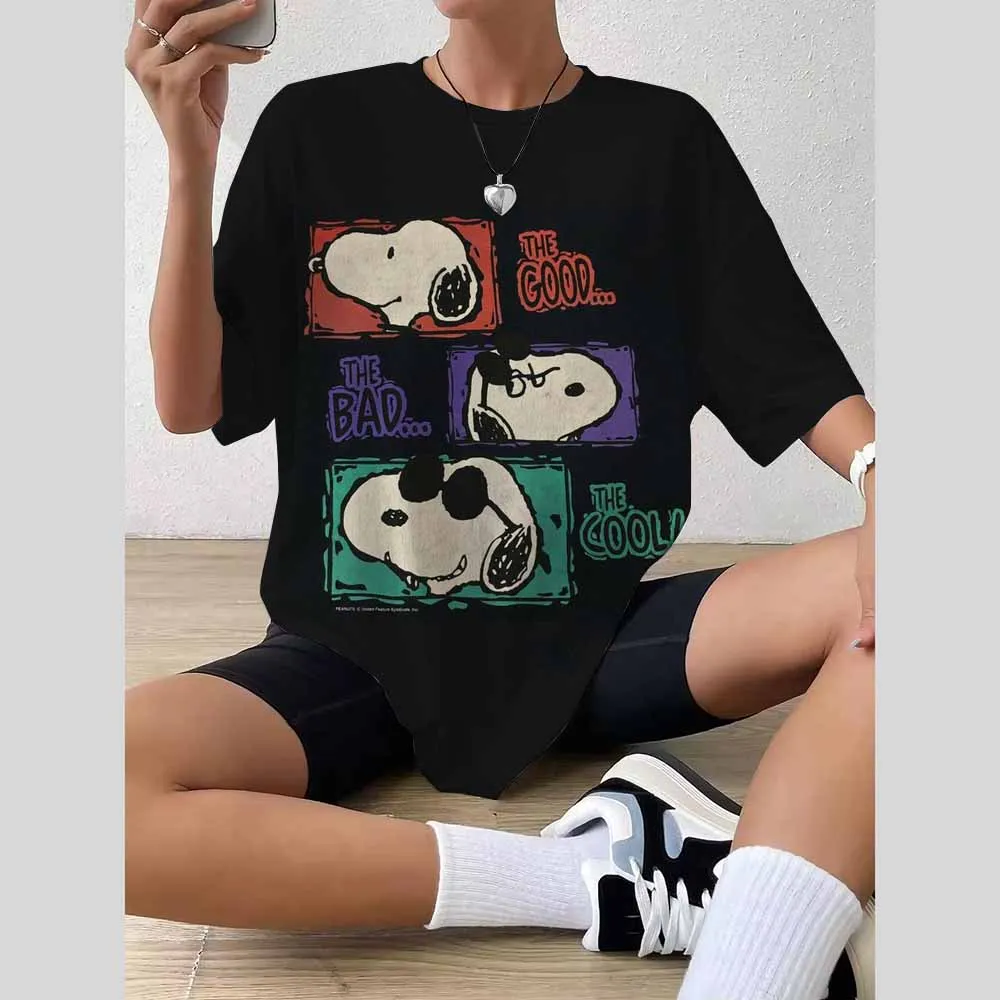 MINISO Summer Women Fashion T-Shirt Cute Cartoon Snoopy Print Tops Tees Casual Streetwear Female Daily Outfit Harajuku Clothing
MINISO Summer Women Fashion T-Shirt Cute Cartoon Snoopy Print Tops Tees Casual Streetwear Female Daily Outfit Harajuku Clothing