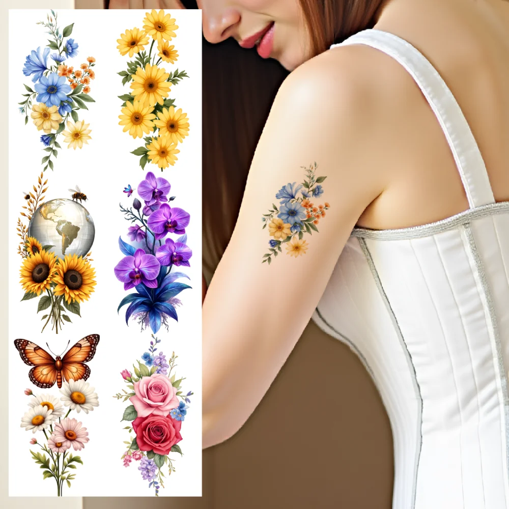 9pcs Temporary Tattoo Waterproof Long-lasting Body Stickers Maple Leaves Lantern Sunflowers For Male Thighs Back
9pcs Temporary Tattoo Waterproof Long-lasting Body Stickers Maple Leaves Lantern Sunflowers For Male Thighs Back