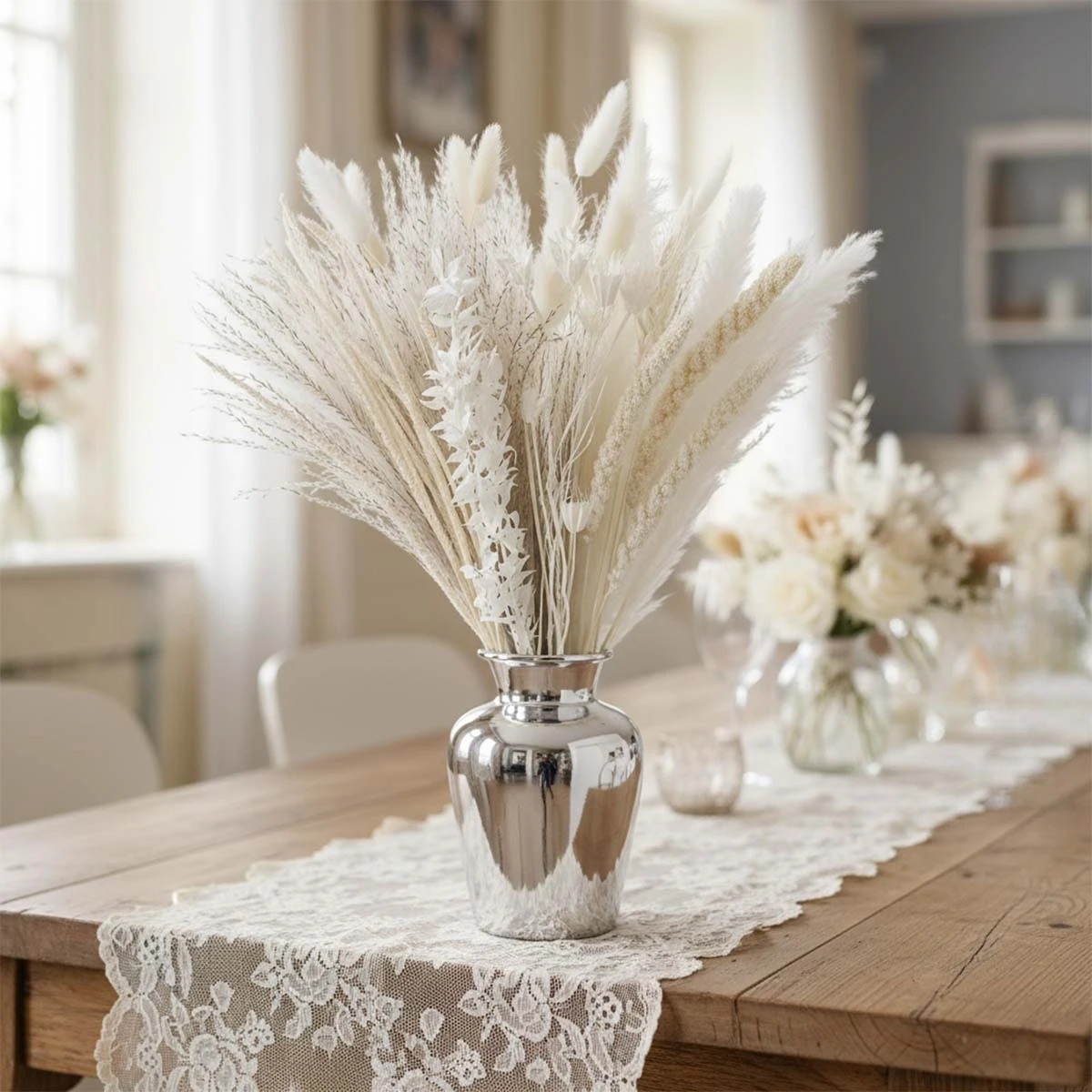 Natural Dried Pampas Grass & Bunny Tail Bouquet, Fluffy Rabbit Tail Plant for Boho Home Decor, Wedding Arrangement & Floral Gift
Natural Dried Pampas Grass & Bunny Tail Bouquet, Fluffy Rabbit Tail Plant for Boho Home Decor, Wedding Arrangement & Floral Gift