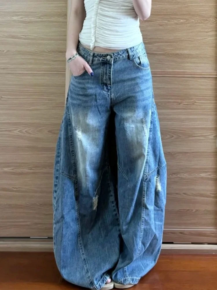 Loose Lazy American Style Hot Girl Jeans Women Summer Vintage Personality Hole Design Floor-Length Pants Casual Natural Waist
Loose Lazy American Style Hot Girl Jeans Women Summer Vintage Personality Hole Design Floor-Length Pants Casual Natural Waist
