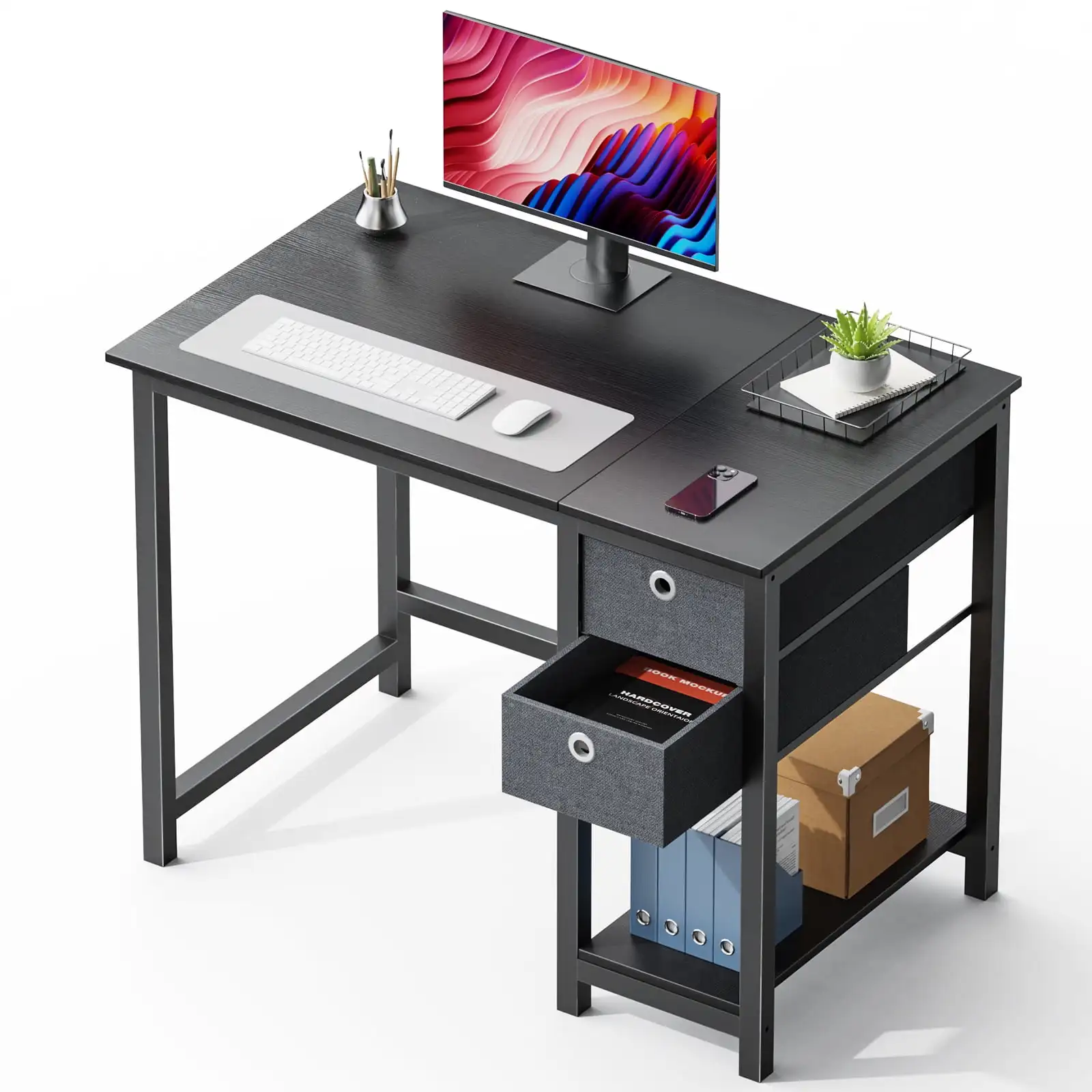 Computer Desk with Drawer 40 Inch PC Table Study Desk with 2-Tier Drawers Storage Shelf Headphone Hook,
Computer Desk with Drawer 40 Inch PC Table Study Desk with 2-Tier Drawers Storage Shelf Headphone Hook,