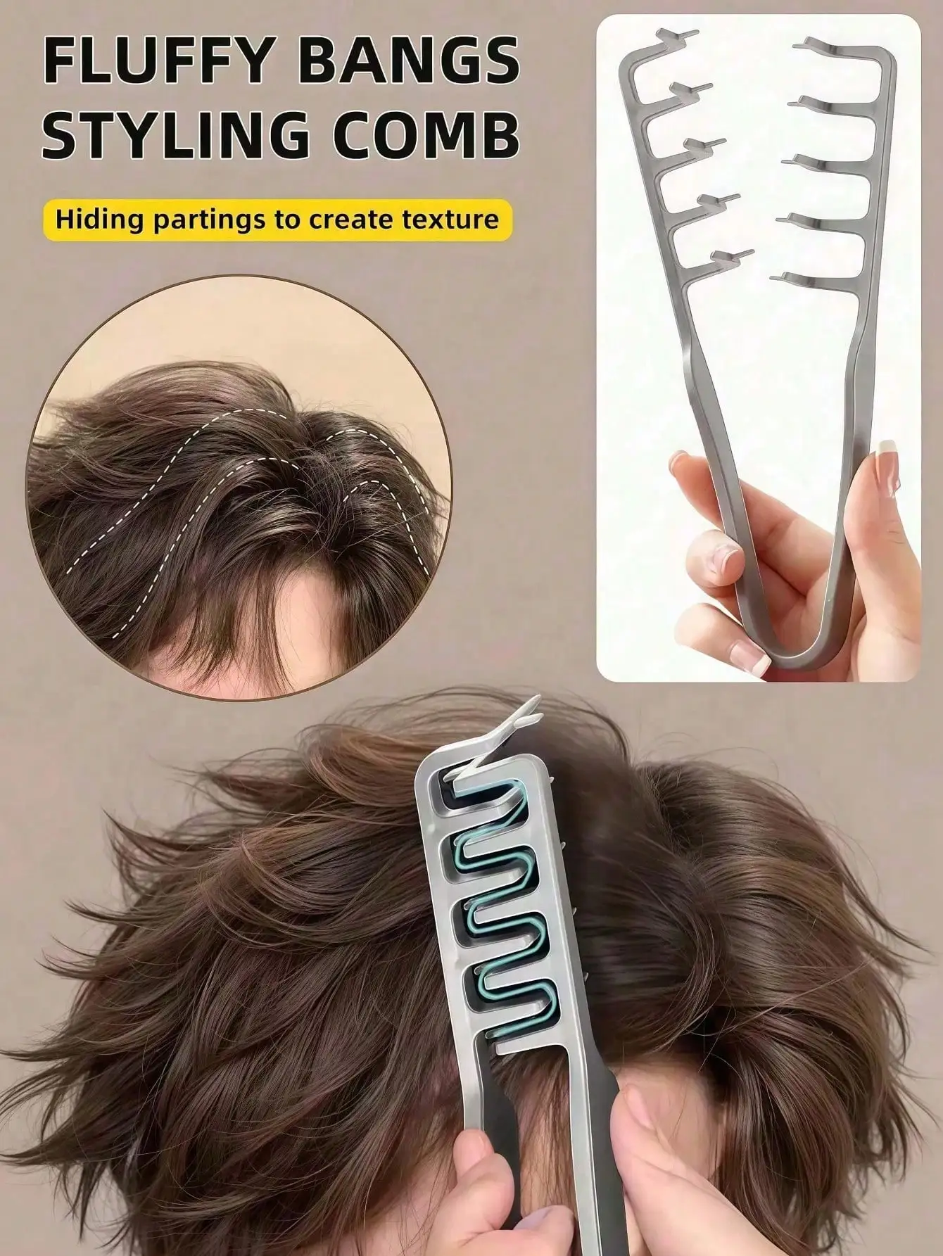 Fluffy Wide-Tooth Comb, PVC Material With Textured Handle, Creates Voluminous Texture & Lift Effect For Men & Women, Suitable For All Hair Types , Ideal For Home, Travel, Office, Salon Use, Lightweight & Portable, Great For Christmas, Valentine's Day, Mot
Fluffy Wide-Tooth Comb, PVC Material With Textured Handle, Creates Voluminous Texture & Lift Effect For Men & Women, Suitable For All Hair Types , Ideal For Home, Travel, Office, Salon Use, Lightweight & Portable, Great For Christmas, Valentine's Day, Mot
