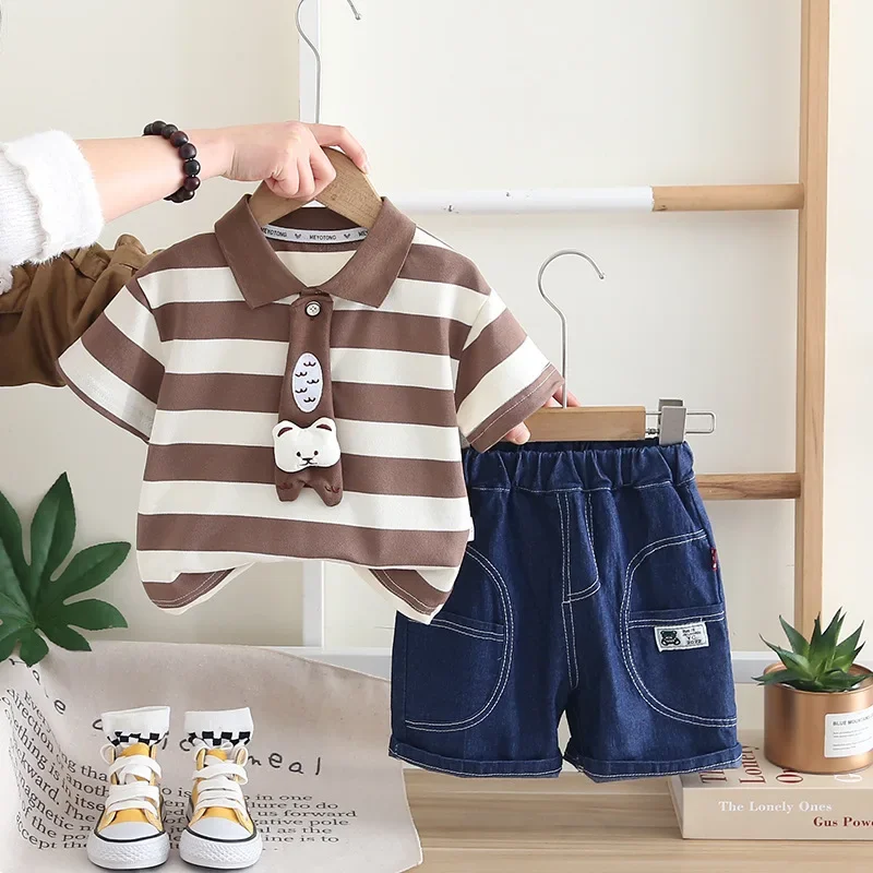 New Summer Baby Boys Clothes Set Children Striped T-Shirt Shorts 2Pcs/Sets Kids Clothing Infant Cotton Costume Toddler Tracksuit
New Summer Baby Boys Clothes Set Children Striped T-Shirt Shorts 2Pcs/Sets Kids Clothing Infant Cotton Costume Toddler Tracksuit