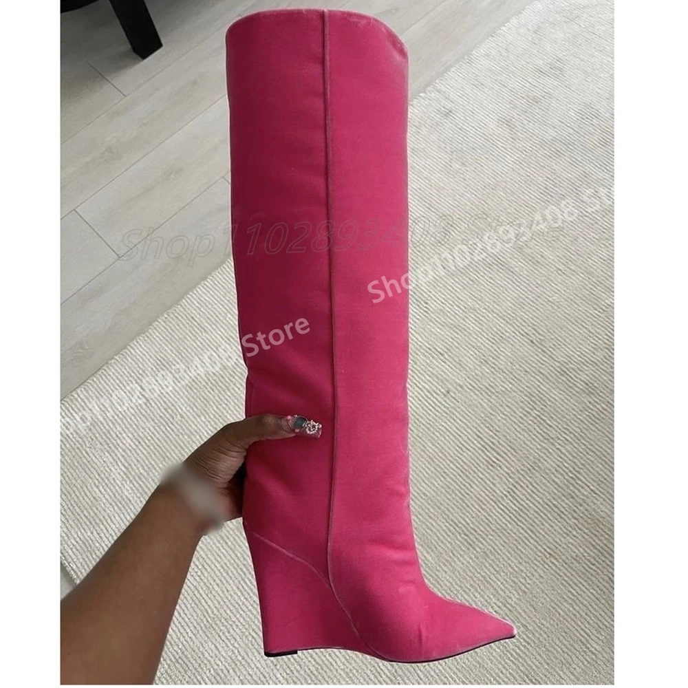 2025 Hot Girls Solid Wedges High Heel Mid Calf Boots Pointed Toe Suede Fashion Elegant Women Shoes Spring Zapatos Para Mujere
2025 Hot Girls Solid Wedges High Heel Mid Calf Boots Pointed Toe Suede Fashion Elegant Women Shoes Spring Zapatos Para Mujere