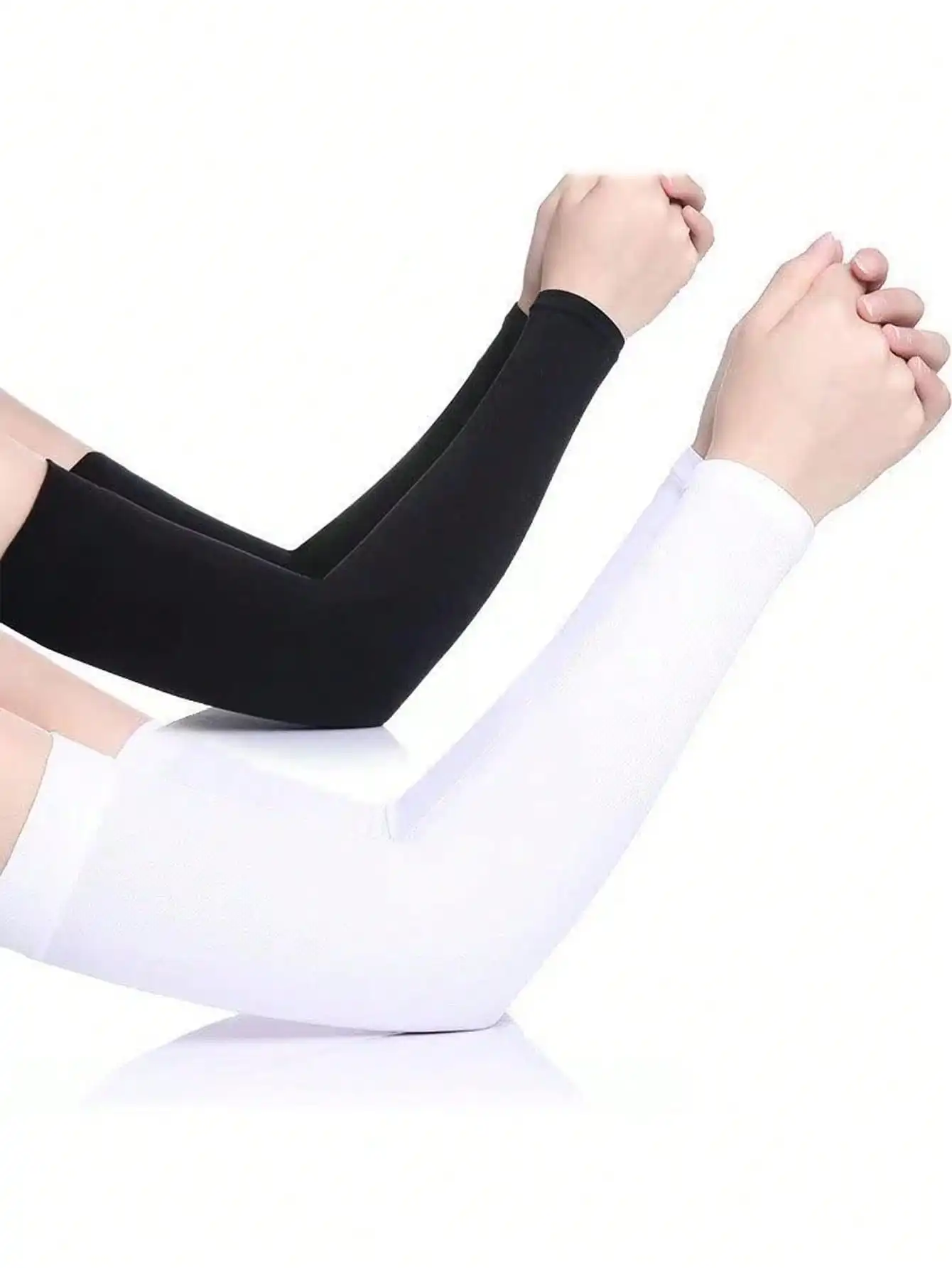 2 Pairs Women's Black And White Sunscreen, UV Protection, Sweat-Wicking, Stretchy Ice Silk Long Arm Sleeve Covers For Outdoor Sports, Travelling, Cycling, Driving In Spring And Summer
2 Pairs Women's Black And White Sunscreen, UV Protection, Sweat-Wicking, Stretchy Ice Silk Long Arm Sleeve Covers For Outdoor Sports, Travelling, Cycling, Driving In Spring And Summer