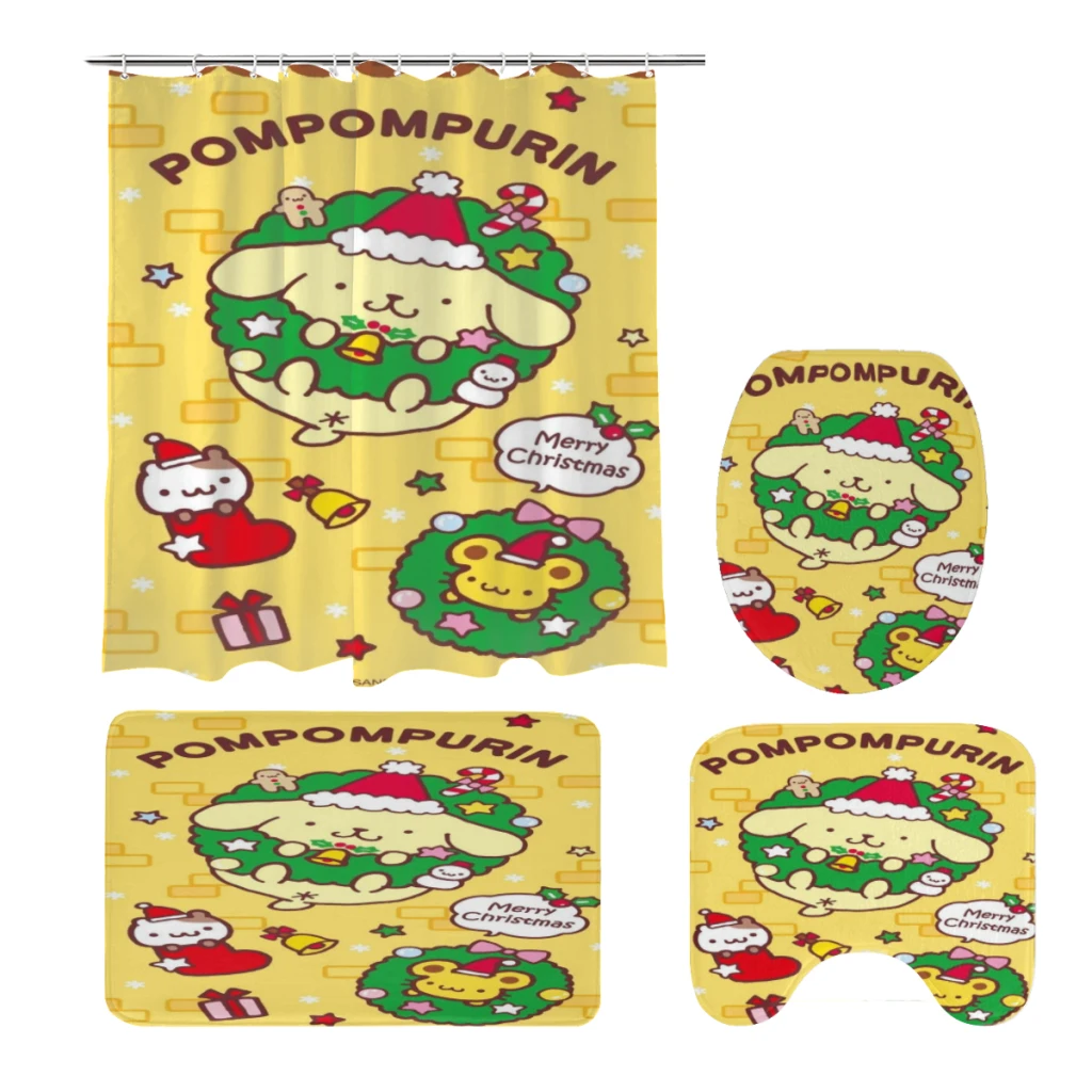 Sanrio Pompompurin 4 Pcs Shower Curtain Sets, Waterproof Bathroom Sets with Non-Slip Rugs,Toilet Lid Cover and Bath Mat
Sanrio Pompompurin 4 Pcs Shower Curtain Sets, Waterproof Bathroom Sets with Non-Slip Rugs,Toilet Lid Cover and Bath Mat