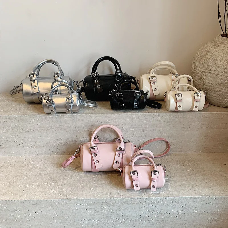 Crossbody Bags for Women Shoulder Bags Simple Boston Bag Pink Cylindrical Bag Purse and Handbags Mother Kids Bag for Girl Сумка
Crossbody Bags for Women Shoulder Bags Simple Boston Bag Pink Cylindrical Bag Purse and Handbags Mother Kids Bag for Girl Сумка