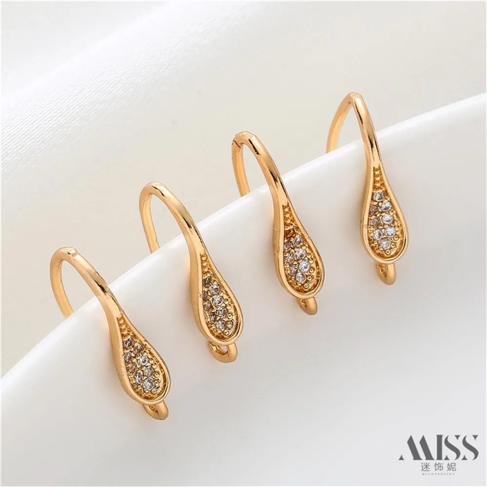 14K Gold-plated Zircon Water Droplet Shaped Simple Cactus Ear Hook Handmade DIY Earring Accessories
14K Gold-plated Zircon Water Droplet Shaped Simple Cactus Ear Hook Handmade DIY Earring Accessories