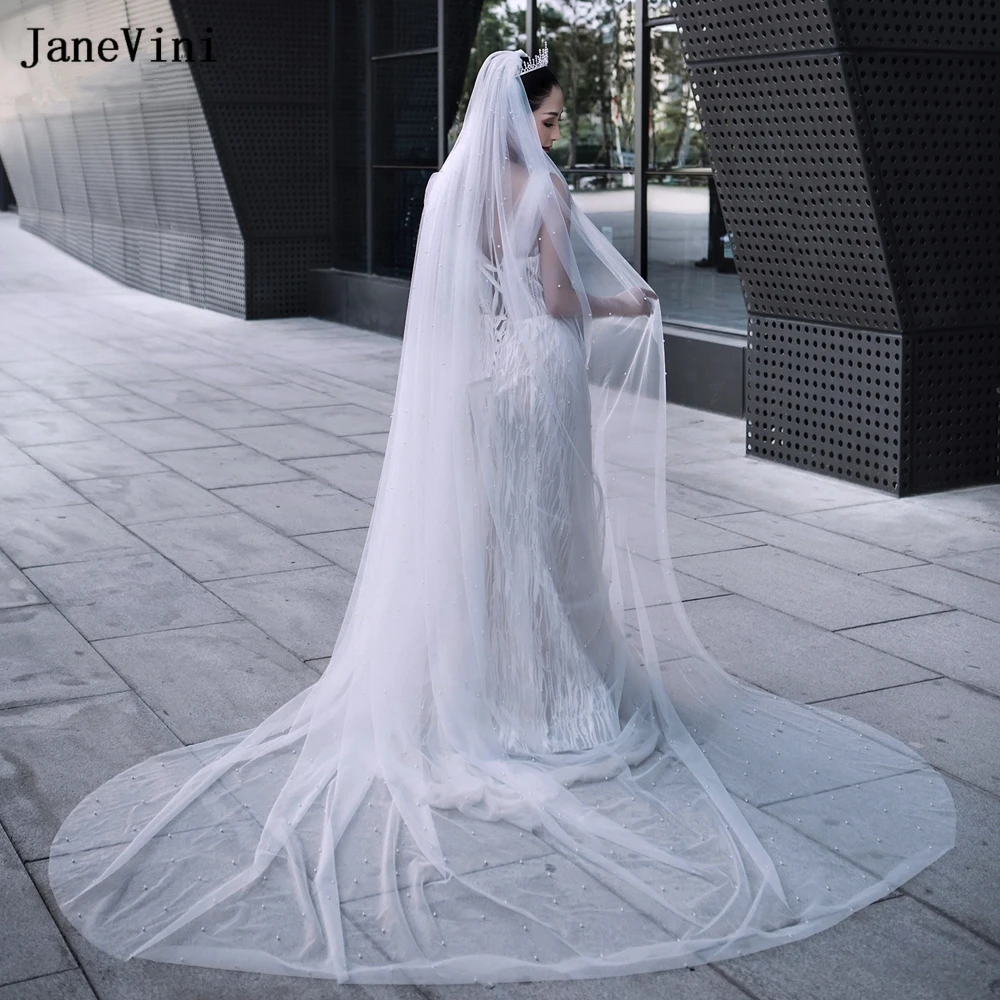 JaneVini Luxury Pearl 3M Long Bridal Veils Metal Comb One Layer Cathedral Wedding Veil with Pearls Tulle Veil for Wedding Dress
JaneVini Luxury Pearl 3M Long Bridal Veils Metal Comb One Layer Cathedral Wedding Veil with Pearls Tulle Veil for Wedding Dress