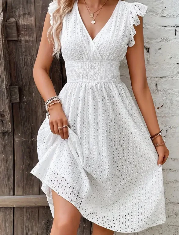 Summer New Lotus Leaf Sleeves Elegant Slimming V-neck Women's Fashionable Plus Size Dress Chic Evening Dresses Party Dresses
Summer New Lotus Leaf Sleeves Elegant Slimming V-neck Women's Fashionable Plus Size Dress Chic Evening Dresses Party Dresses
