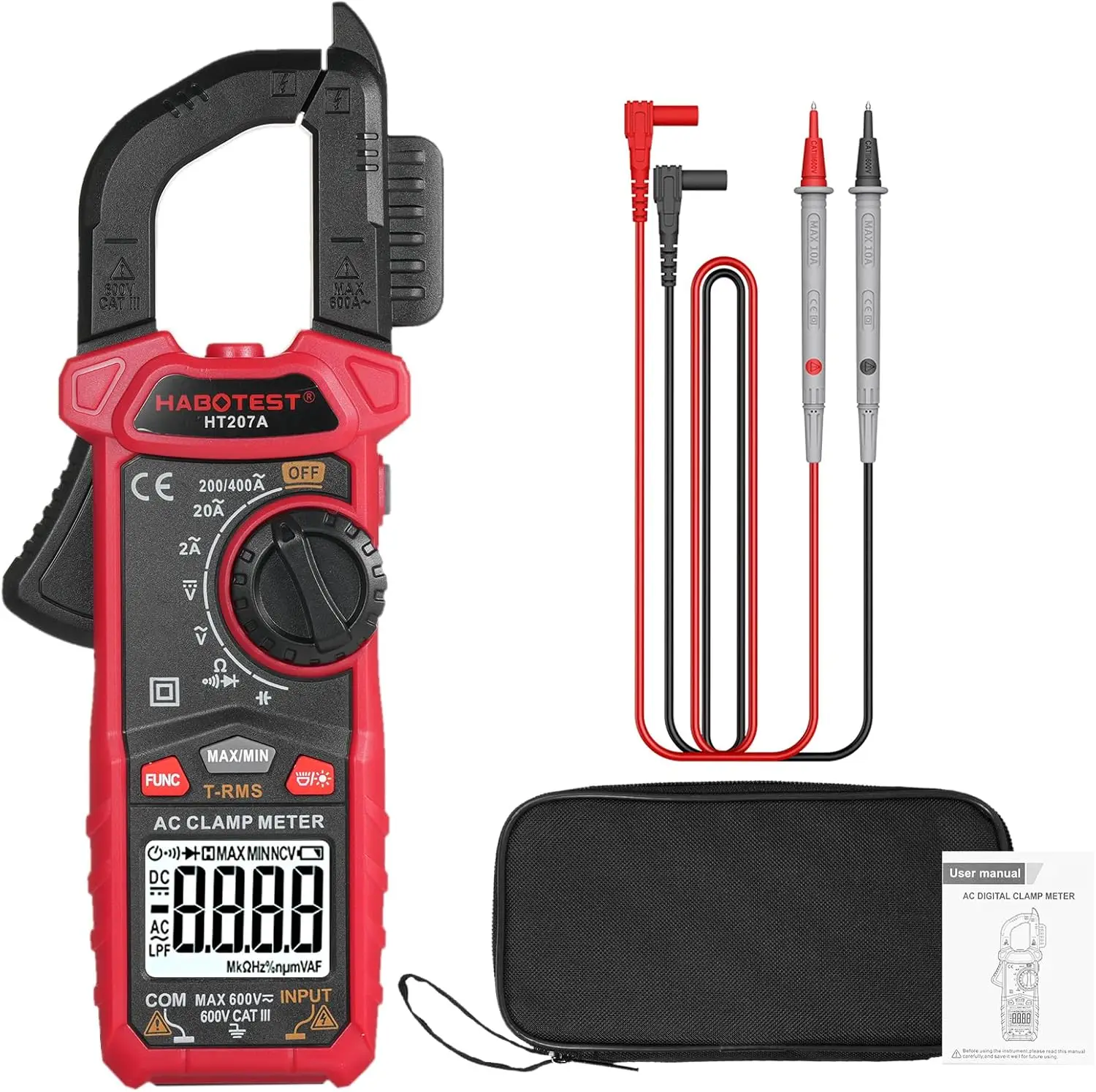 Digital Clamp Meter Multimeter 600A AC/DC Voltage Current Counts Ammeter Voltmeter NCV Resistance Capacitor Ohm Tester
Digital Clamp Meter Multimeter 600A AC/DC Voltage Current Counts Ammeter Voltmeter NCV Resistance Capacitor Ohm Tester