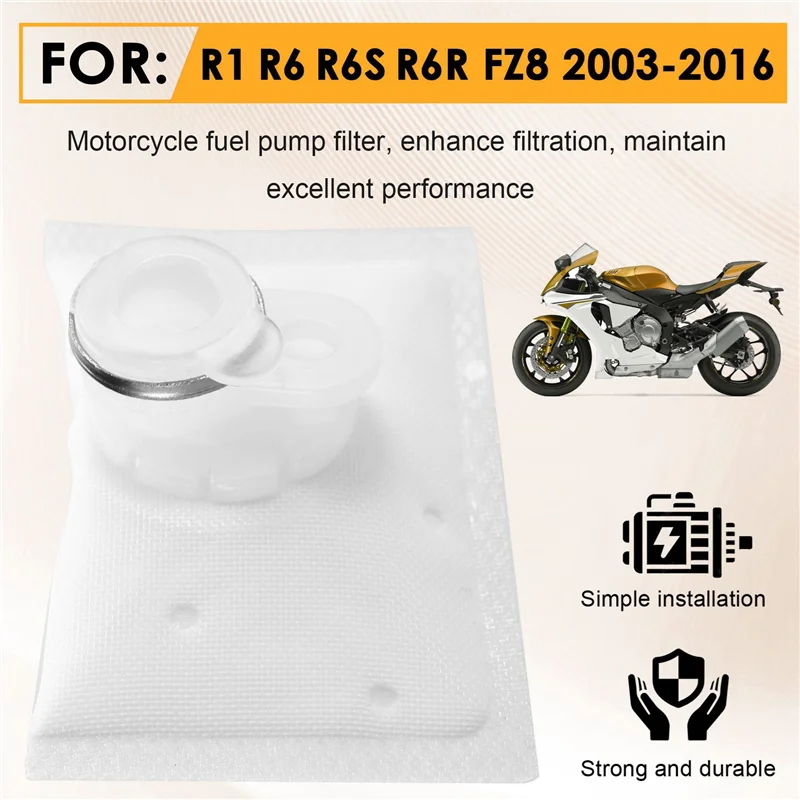 Фильтр топливного насоса мотоцикла Топливный фильтр для R1 R6 R6S R6R FZ8 2003-2016 30 шт.
Фильтр топливного насоса мотоцикла Топливный фильтр для R1 R6 R6S R6R FZ8 2003-2016 30 шт.