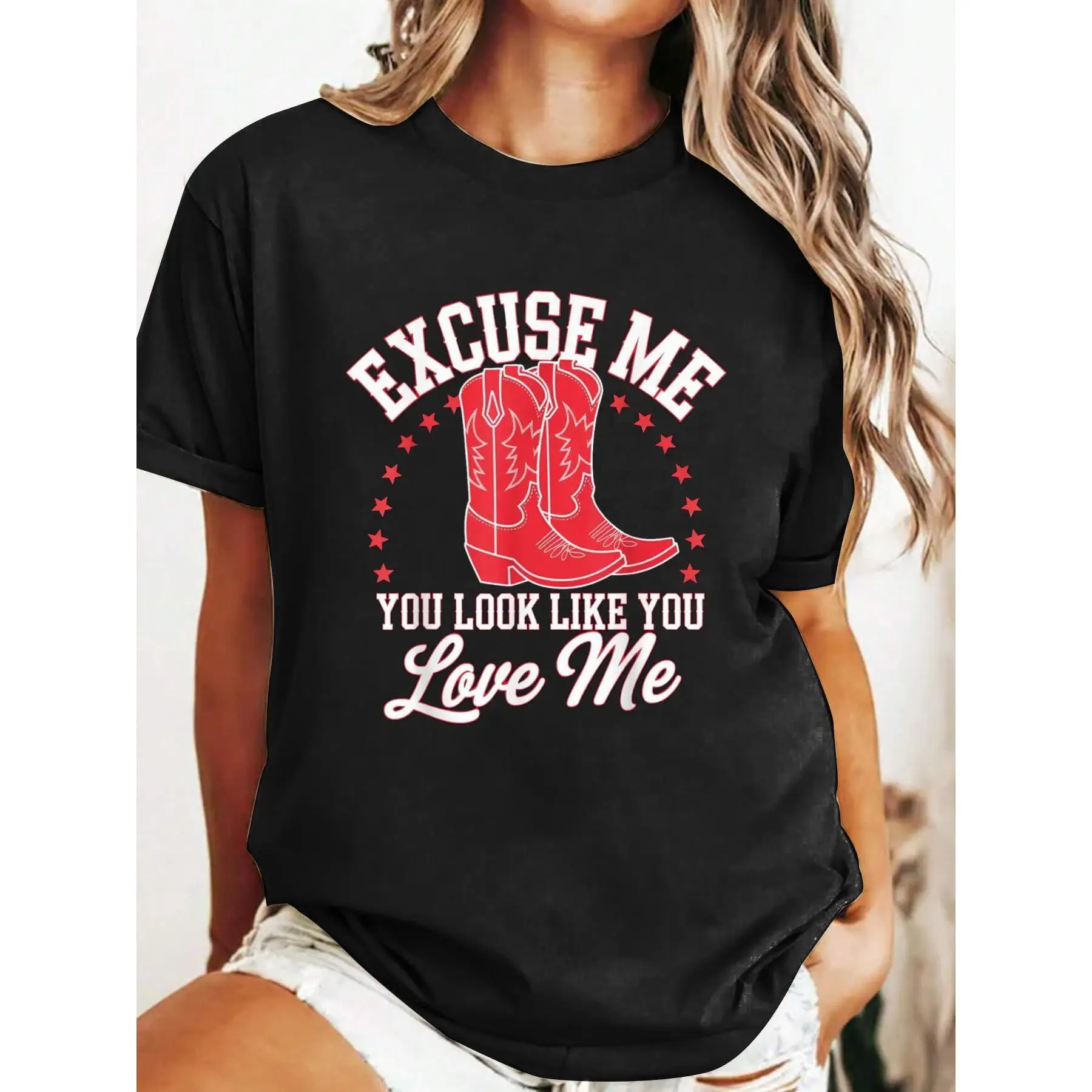 Funny Excuse Me You Look Like You Love Me Funny Boots Memes T-Shirt Print Round Neck Short Sleeve T-Shirt For Women Casual
Funny Excuse Me You Look Like You Love Me Funny Boots Memes T-Shirt Print Round Neck Short Sleeve T-Shirt For Women Casual