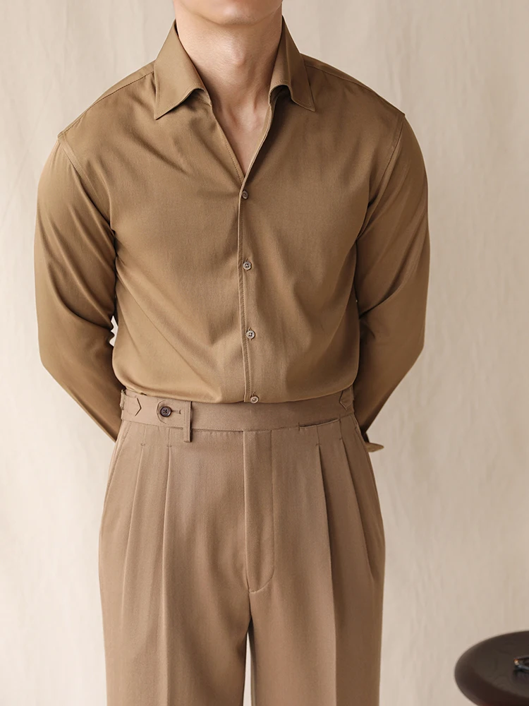 One-piece collar long-sleeved shirt men's spring and summer lapel slim-fit non-iron casual top Naples business Italian shirt
One-piece collar long-sleeved shirt men's spring and summer lapel slim-fit non-iron casual top Naples business Italian shirt