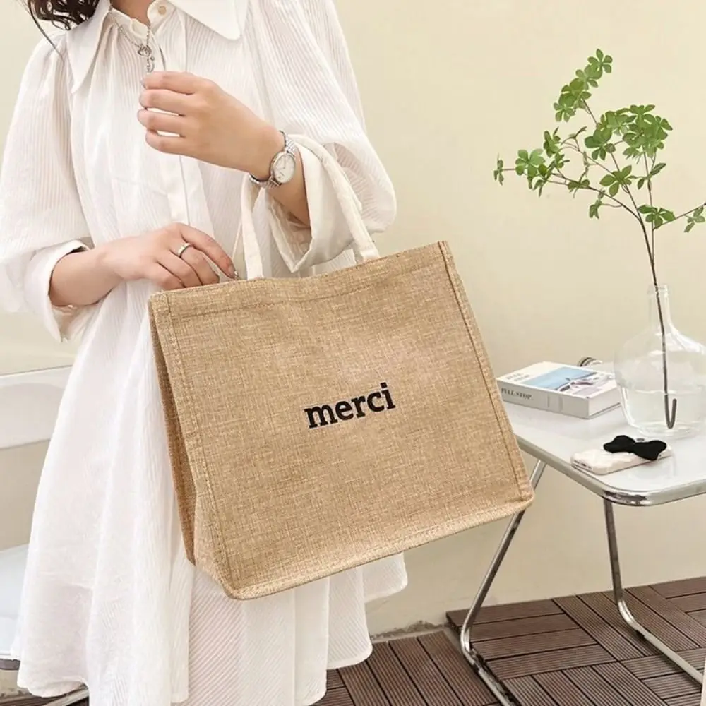 Portable Large Capacity Linen Shoulder Bag Button Letter Casual Tote Bag Lunch Bag Mommy Bag Linen Handbag Beach
Portable Large Capacity Linen Shoulder Bag Button Letter Casual Tote Bag Lunch Bag Mommy Bag Linen Handbag Beach