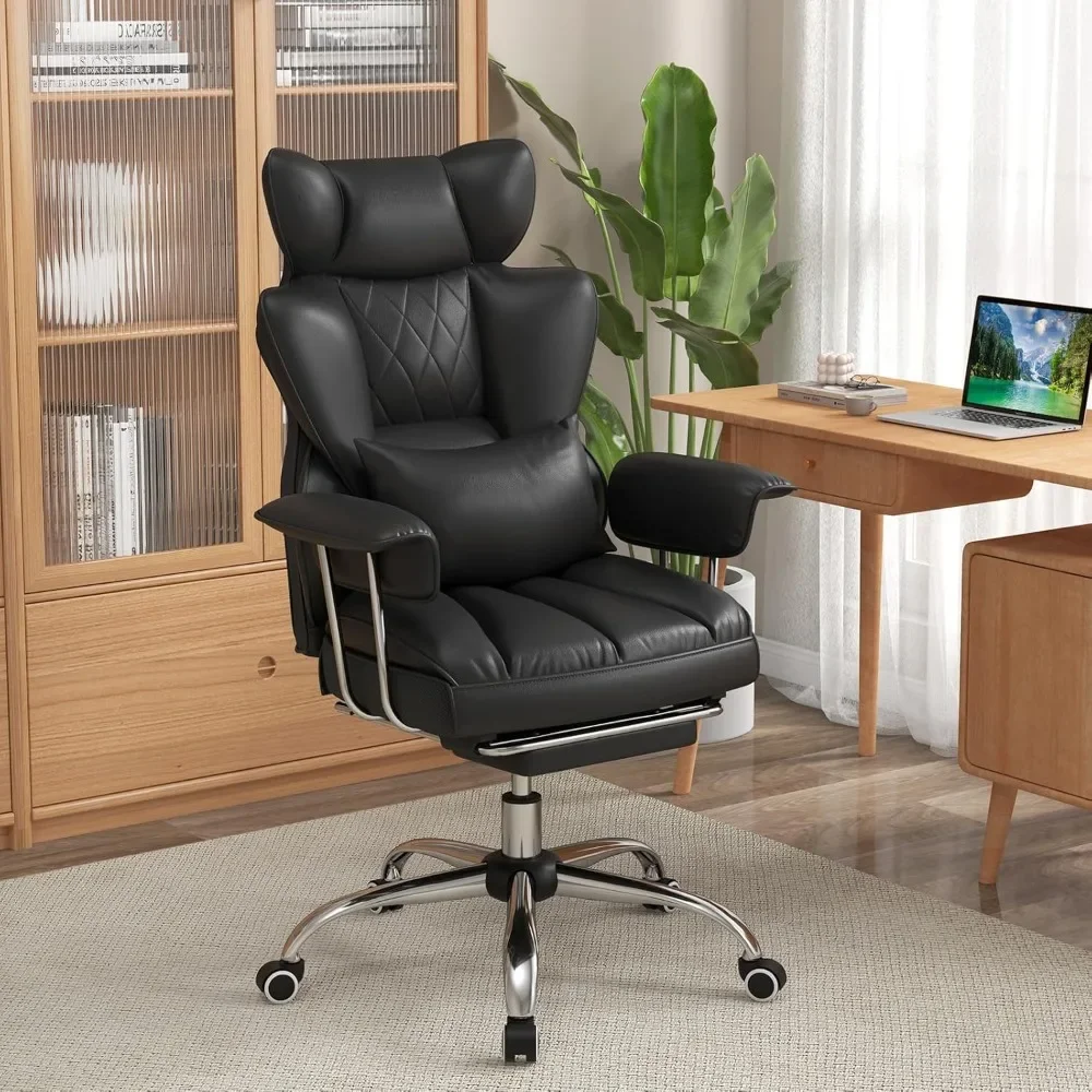 400 LBS Big and Tall Office Chair, PU Leather Executive Desk Chair w/Retractable Footrest, Reclining Function, Lumbar Support
400 LBS Big and Tall Office Chair, PU Leather Executive Desk Chair w/Retractable Footrest, Reclining Function, Lumbar Support