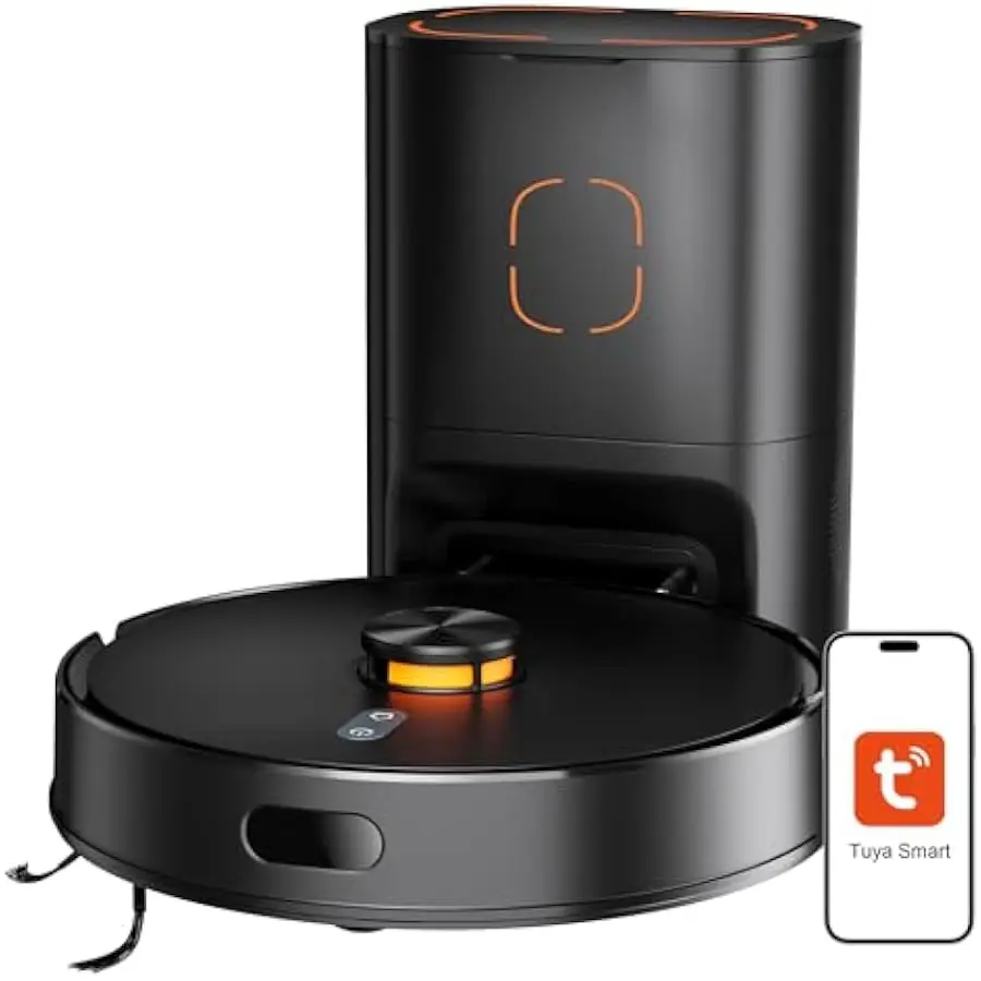 Robot Vacuum and Mop Combo, 90-Day Self-Emptying, 10,000 Pa Suction, with dToF & Laser Navigation & Smart Mapping, Anti-Tangle,
Robot Vacuum and Mop Combo, 90-Day Self-Emptying, 10,000 Pa Suction, with dToF & Laser Navigation & Smart Mapping, Anti-Tangle,