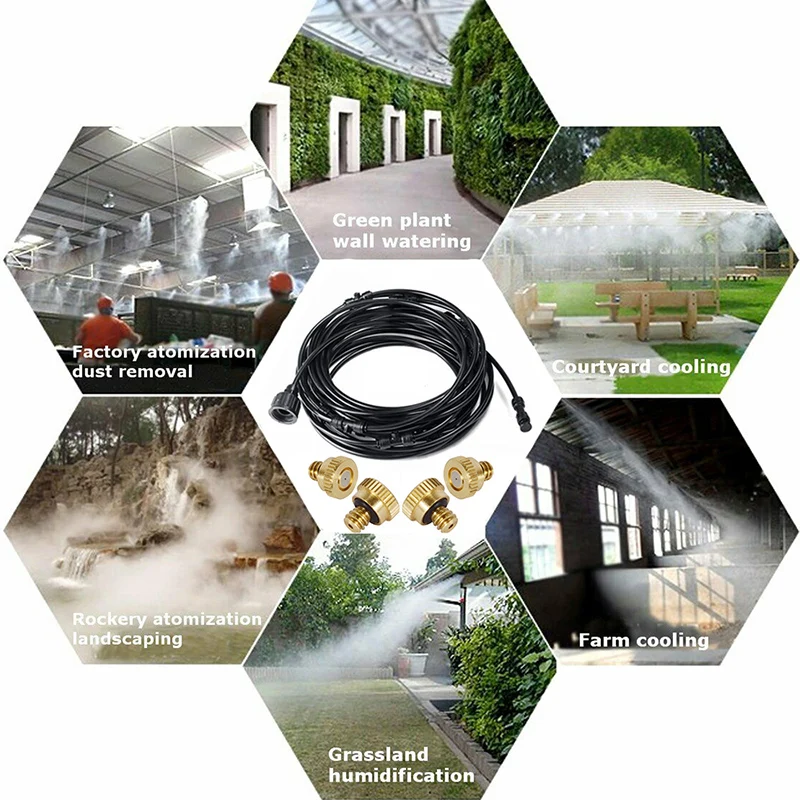 Outdoor Misting Cooling System Kit For Terrace Greenhouse Garden Patio Waterring Irrigation 6M-15M Spray Atomizer
Outdoor Misting Cooling System Kit For Terrace Greenhouse Garden Patio Waterring Irrigation 6M-15M Spray Atomizer